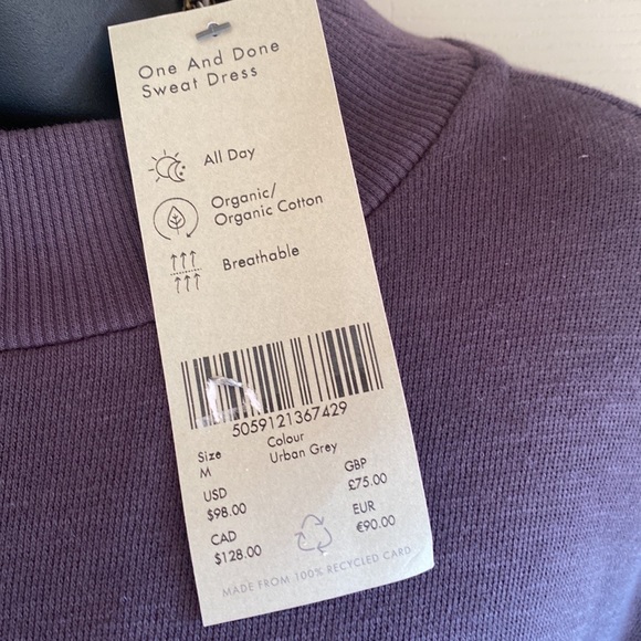 Sweaty Betty One & Done NWT Long Sleeve mock neck Organic Cotton Sweat Dress med - Picture 10 of 11